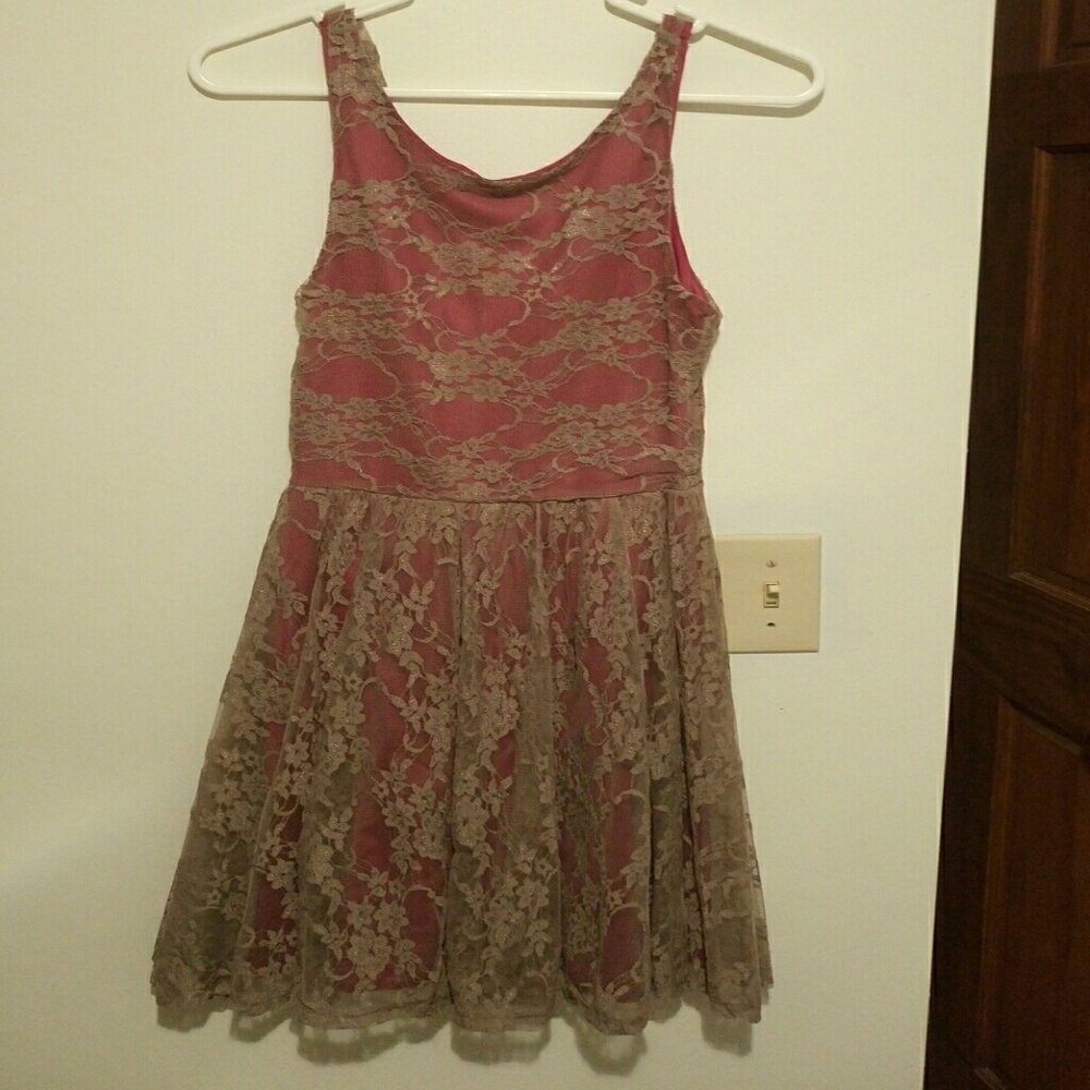 Pink and lace modcloth party dress